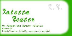 koletta neuter business card